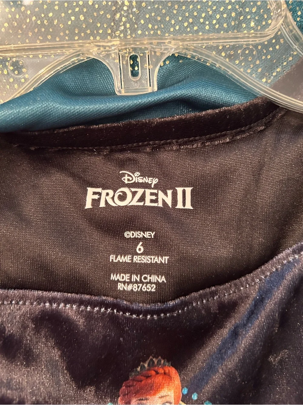 Disney Anna Teal & Black Girls' Nightgown Nightgown 6 - Picture 4 of 4